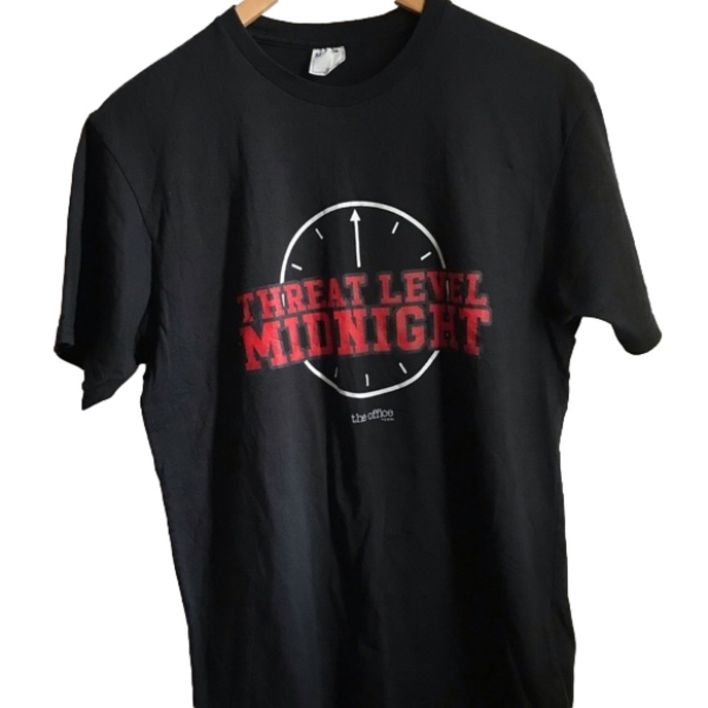 Men’s medium T-shirt with “The Office” reference. Black.
